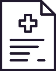 Single line icon of medical cross High quality vector illustration for design, web sites, internet shops, online books etc. Editable stroke in trendy flat style isolated on white background