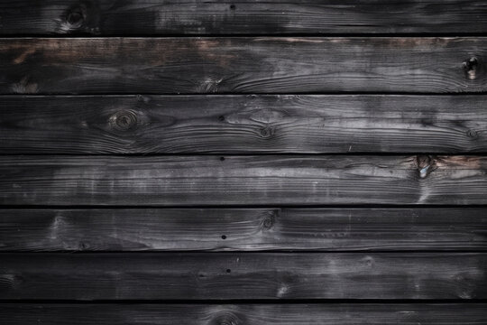 Black wood plank wall, wooden background, vintage dark grunge texture wallpaper