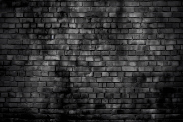 Naklejka na ściany i meble Horror black brick wall grey gunge texture background