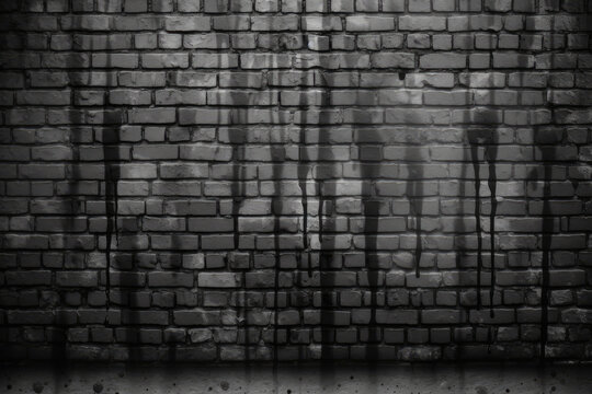 Horror Black Brick Wall Grey Gunge Texture Background