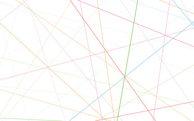Colorful diagonal lines. Abstract colorful diagonal lines overlap on white background. Chaotic lines. Modern geometric pattern. Lines texture design.