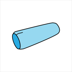 Round couch cushion icon. Sofa roller for comfort. Isolated color vector image.