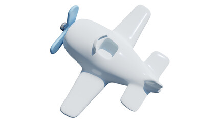 3D toy plane rendering transparent background