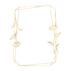 Floral gold frame illustration