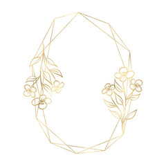 Floral gold frame illustration