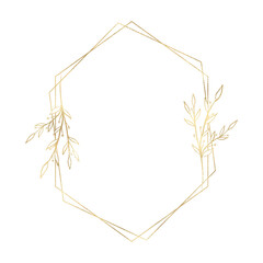 Floral gold frame illustration