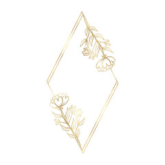 Floral gold frame illustration