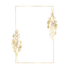 Floral gold frame illustration