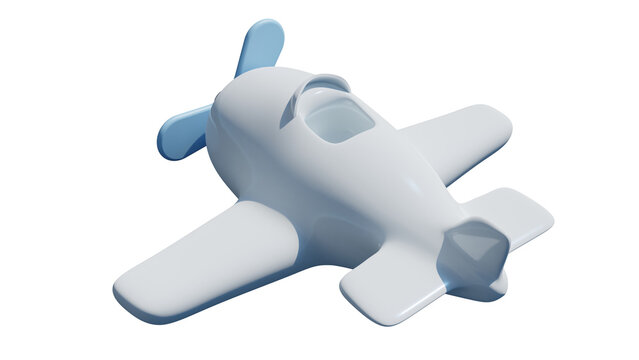 3D toy plane rendering transparent background