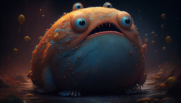 A big cute Blob Monster, Generated by AI