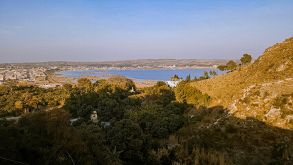 Kallar Kahar Lake, Chakwal District, Punjab, Pakistan - December, 25, 2018: Famous for salt water...