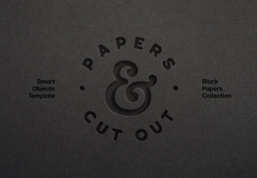 Dark Cut Out Paper Mockup