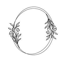 Hand drawn floral frame illustration