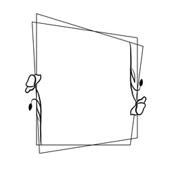 Hand drawn floral frame illustration