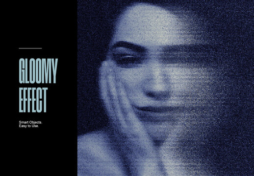 Dark Deformation Photo Effect Mockup
