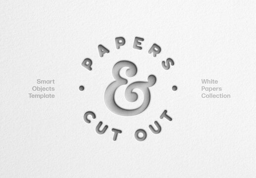White Cut Out Paper Mockup