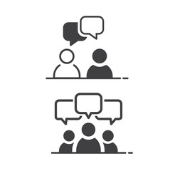 Speaking people, icon in trendy flat style design.