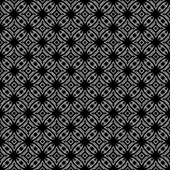 Black and white seamless pattern texture. Greyscale ornamental graphic design. Mosaic ornaments. Pattern template. Vector illustration. EPS10.