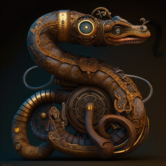 The Mechanical Menagerie: Steampunk Animals and Instruments AI Generated
