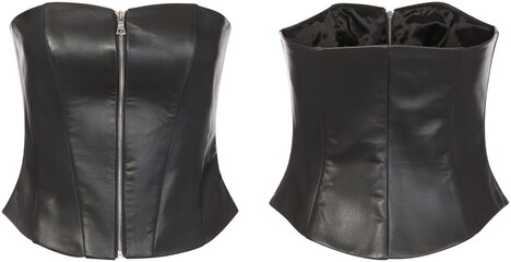 black leather corset