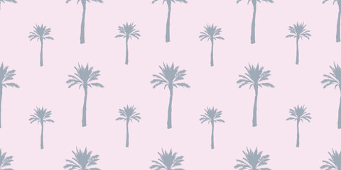 palm trees pattern seamless vector tropical vibes summer background grey and pink simple repeat for wallpaper