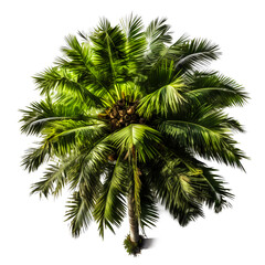 Fototapeta na wymiar coconut tree PNG. coconut tree view from above isolated on blank background PNG