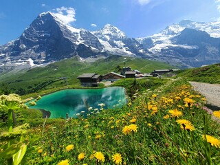 Beautiful panorama in the Swiss Alps