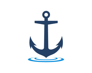Anchor on the water puddle vector logo
