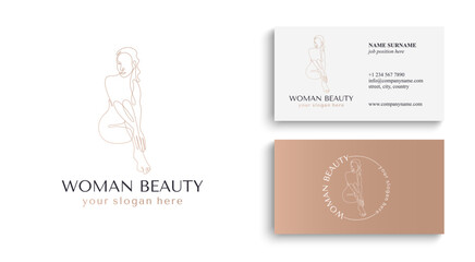 Woman vector lineart illustration. Elegant Feminine Beauty Logo. Woman Line Art Minimalist Logo. One Line style drawing.