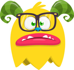 Funny cartoon monster. Vector monster illustration 