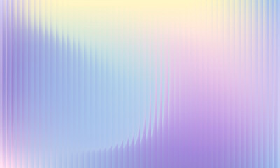 Colorful holographic gradient background with ribbed effect. Trendy pearlescent rainbow prism effect. Refraction of corrugated ribbed glass.