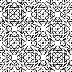 black and white seamless pattern repeated design ornament decoration floral flower damask style geometric elements tile texture textile fabric vector illustration