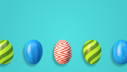 Easter colorful eggs Concept of easter day celebration with copyspace