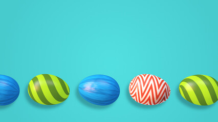 Easter colorful eggs Concept of easter day celebration with copyspace