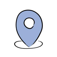 Geo location map icon sign. Doodle line website location.