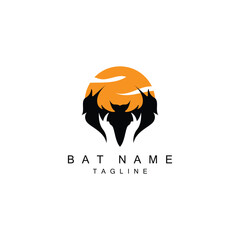 night animal halloween bat logo vector symbol