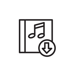 Music Song Download Outline Icon