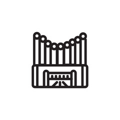 Music Pipe Keyboard Outline Icon