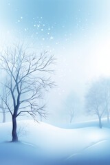 Winter background. Forest and snowfall. Vertical background. AI generative.