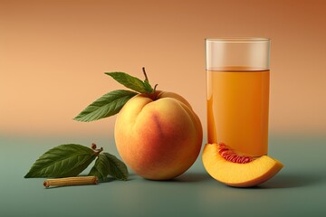 Apricot and peach juice. Generative Ai