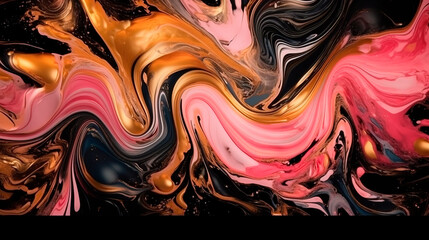 Natural luxury abstract fluid art painting in alcohol ink technique. Tender and dreamy wallpaper. Generative AI