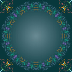 Frame for text with a pattern in Arabic, Asian style.