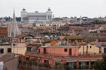 Fototapeta na wymiar View of the rooftops of Rome.