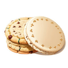 cookies on a white background, Generative AI
