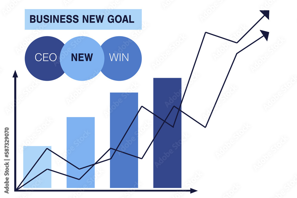Poster digital generated image of blue graph charts
