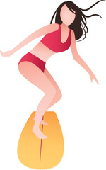 Woman surfing icon
