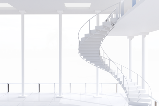Digitally generated image of steps and staircase 