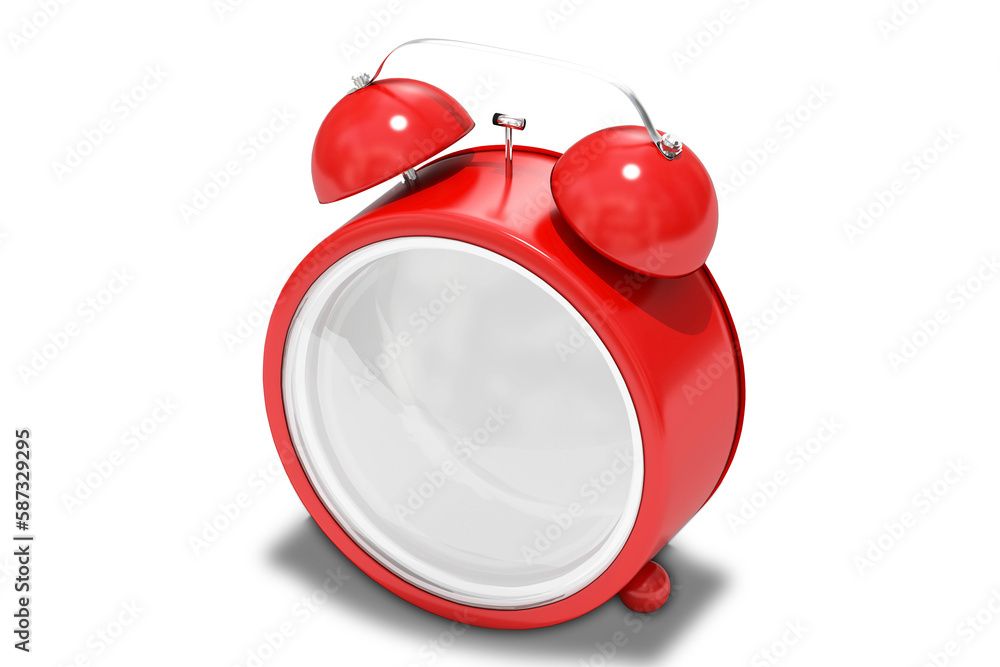 Poster digitally generated image of blank red clock