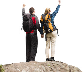 Couple standing on mountains
