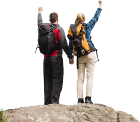 Couple standing on mountains